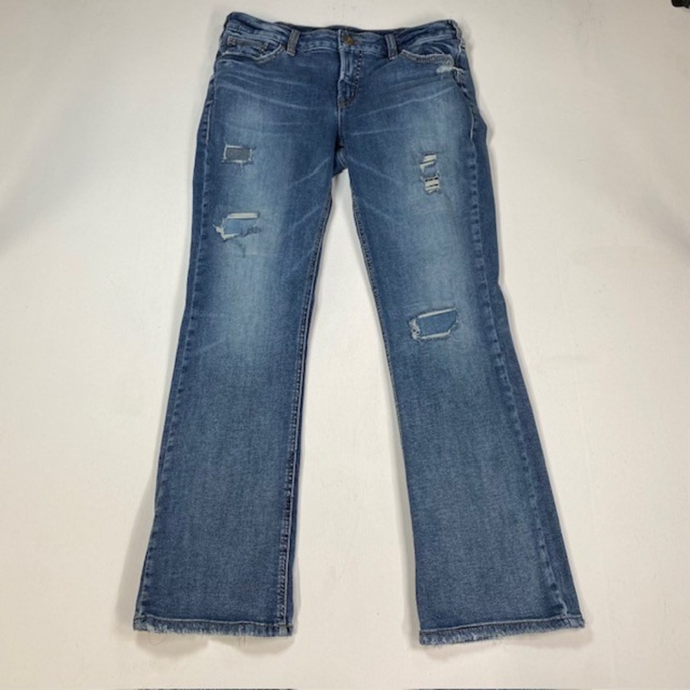 Silver‎ Jeans Co Aiko Slim Bootcut Distressed Blue Denim W31 L31 L83602SSX236
